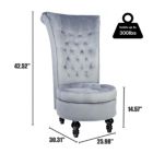 Alternate image 3 for Tolead Royal Velvet High Back Armless Chair, Retro Elegant Luxury Throne Chair, Upholstered