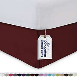 SHOPBEDDING Tailored Bed Skirt - King, 21 inch Drop, Cotton Blend , Burgundy, Bedskirt with Split Corners (Available in 14 Colors) by BLISSFORD