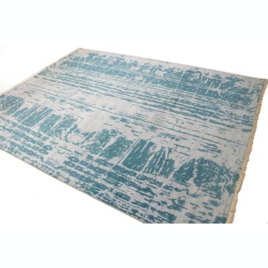 Dark Teal Abstract 8X10 Oriental Modern Rug. View a larger version of this product image.