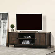 Kitcheniva 60" TV Stand Console Table w/ Storage Shelf, Dark Walnut