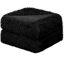 PiccoCasa Warm Shaggy Faux Fur Plush Polyester Bed Blanket Full/Queen(78
