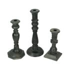 Alternate image 0 for Things2Die4 Set of 3 Charcoal Wooden Candle Holder Tapers Candlestick Centerpiece Home Decor