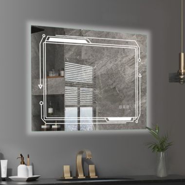 Stock Preferred Bathroom Mirror in Silver 28*20in. View a larger version of this product image.