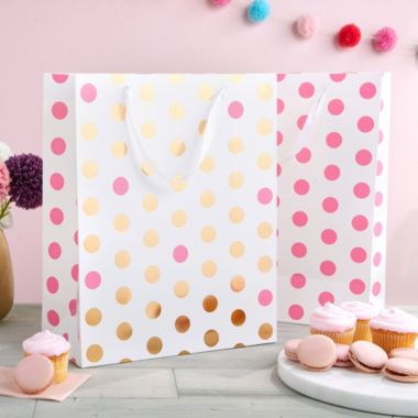 Sparkle And Bash Extra Large Gift Bags For Birthday Party Girl Baby Shower Pink Polka Dots 6 Pack Bed Bath Beyond