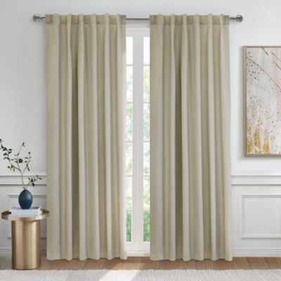 Thermaplus Baxter Total Blackout Back Tab Curtain - 52x95", Oatmeal