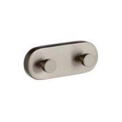 Smedbo Loft Double Towel Hook Brushed nickel