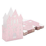 Sparkle and Bash 16 Pack Princess Party Favor Boxes, Pink Glitter Castles for Girls Birthday (3.5 x 5.8 x 2 in)