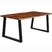 Gymax Rectangular Acacia Wood Dining Table Rustic Indoor &Outdoor Furniture