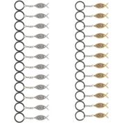 Juvale Jesus Fish Keychains - 24-Pack Metal Jesus Fish Key Chains, Jesus Key Rings, Religious Door Car Key Holders, Religious Favors for Christians, Silver and Gold