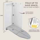 Alternate image 1 for Ivation Wall-Mounted Ironing Board Cabinet, Foldable Ironing Storage Station, Easy-Release Lever, Garment Hooks, with Full Mirror Door, White
