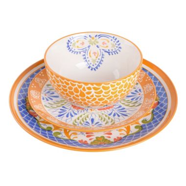 Laurie Gates Tierra Mosaic 12 Piece Round Stoneware Dinnerware Set in Assorted Designs. View a larger version of this product image.