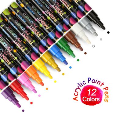 AGPtEK Acrylic-Based Paint Makers Set of 12. View a larger version of this product image.