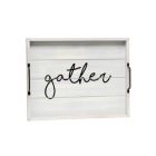 Alternate image 0 for Elegant Designs Decorative Wood Serving Tray with Handles, 15.50" x 12", "Gather"