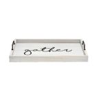 Alternate image 1 for Elegant Designs Decorative Wood Serving Tray with Handles, 15.50" x 12", "Gather"
