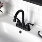 Alternate image 3 for Vanity Krafters Bianca Surface Mounted 2 Handles Bathroom Faucet with Drain Kit Included in Matte Black