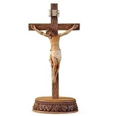 Joseph Studio 8.5 Inch Tall 2 Pc Set Crucifix with Stand. View a larger version of this product image.
