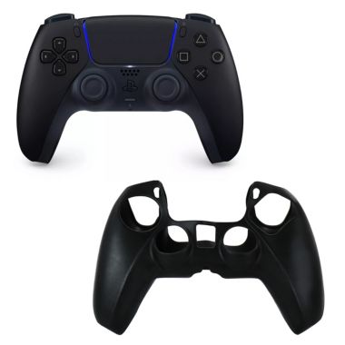 DualSense Controller in Black with Silicone Sleeve. View a larger version of this product image.