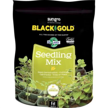 SunGro Black Gold Seedling Germination Mix for Seeds, Cutting, Vegetables, and Herbs, 8 Quart Bag (1 Pack). View a larger version of this product image.