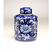 AA Importing 59942 8 Inch Blue & White Ginger Jar