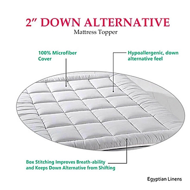 Egyptian Linens Plush Fiber 2-Inch Mattress Topper Down Alternative Anchor Bands. View a larger version of this product image.
