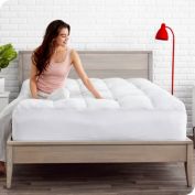 Bare Home Pillow-Top Mattress Pad - Premium Goose Down Alternative - Overfilled Microplush Reversible Topper - Hypoallergenic (Full)