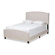 Baxton Studio  Morgan Modern Transitional Beige Fabric Upholstered King Size Panel Bed