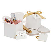 Stockroom Plus White Paper Gift Boxes with Ribbon for Bridesmaid Proposal, Wedding Favors (4x4x4 In, 12 Pack)