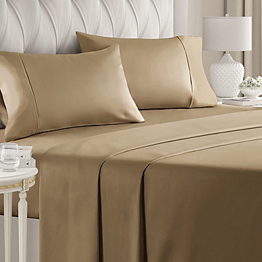 CGK Unlimited 4 Piece Microfiber Sheet Set - Queen - Beige. View a larger version of this product image.