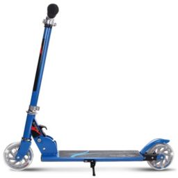 Slickblue Folding Aluminum Kids Kick Scooter with LED Lights-Blue