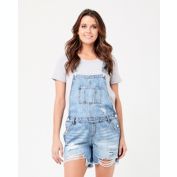 Ripe Maternity Denim Short Overalls Pale Blue
