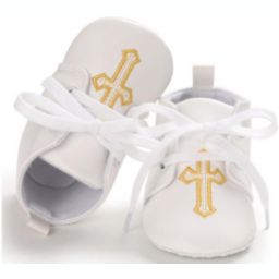Laurenza's Baby Boys Gold Cross Embroidered Sneakers