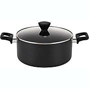 EPPMO 4.94 qt. Hard-Anodized Aluminum Nonstick Stock Pot in Black with Lid