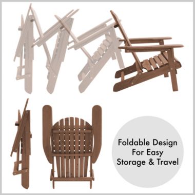 Casafield Folding Adirondack Chair, Cedar Wood Outdoor Fire Pit Lounge Chairs for Patio, Deck, Yard, Lawn and Garden Seating, Partially Pre-Assembled. View a larger version of this product image.