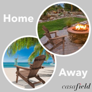 Casafield Folding Adirondack Chair, Cedar Wood Outdoor Fire Pit Lounge Chairs for Patio, Deck, Yard, Lawn and Garden Seating, Partially Pre-Assembled. View a larger version of this product image.