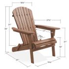 Alternate image 3 for Casafield Folding Adirondack Chair, Cedar Wood Outdoor Fire Pit Lounge Chairs for Patio, Deck, Yard, Lawn and Garden Seating, Partially Pre-Assembled