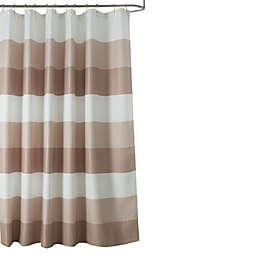 Olivia Gray Glamor Fade-resistant Striped Waffle Jacquard Shower Curtain with 12 Reinforced Stitched Buttonholes - 70-inch 