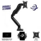 Alternate image 1 for Mountio Full Motion LCD Monitor Arm - Gas Spring Desk Mount Stand for Screens up to 27"