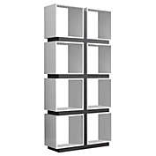 Contemporary Home Living 71.25&quot; White and Gray Contemporary with 8 Shelves Rectangular Bookcase