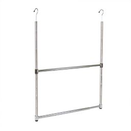 Oceanstar Design Group Oceanstar 2-Tier Portable Adjustable Closet Hanger Rod, Chrome