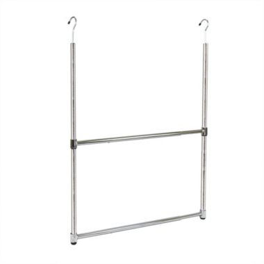 Oceanstar Design Group Oceanstar 2-Tier Portable Adjustable Closet Hanger Rod, Chrome. View a larger version of this product image.
