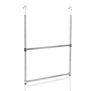 Oceanstar Design Group Oceanstar 2-Tier Portable Adjustable Closet Hanger Rod, Chrome. View a larger version of this product image.