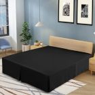 Alternate image 1 for Lux Decor Collection Microfiber Pleated Bed Skirt, 14" Tailored Drop Easy Fit Queen Bed Skirt, Black