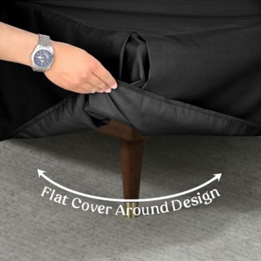 Lux Decor Collection Microfiber Pleated Bed Skirt, 14" Tailored Drop Easy Fit Queen Bed Skirt, Black. View a larger version of this product image.