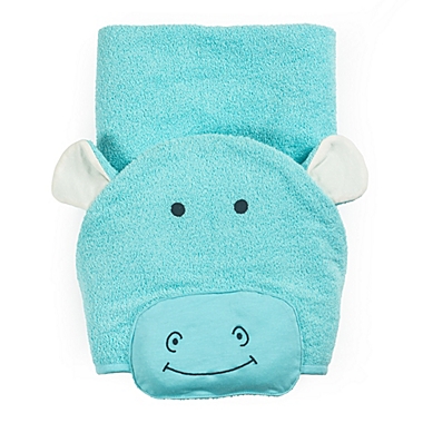 Ninety Six Kids Bath Collection 27&quot; x 54&quot; Cotton Hippo Hooded Bath Towel. View a larger version of this product image.