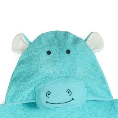 Ninety Six Kids Bath Collection 27&quot; x 54&quot; Cotton Hippo Hooded Bath Towel. View a larger version of this product image.