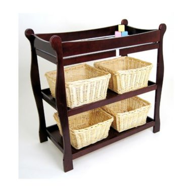 Badger Basket Co. Kids Cherry Sleigh Style Changing Table. View a larger version of this product image.