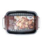 Alternate image 0 for Baker's Secret Heavy Gauge Roaster Rack, 0.9mm Carbon Steel, Non-stick Coating, Essentials Line, Dark Gray