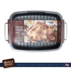 Alternate image 2 for Baker's Secret Heavy Gauge Roaster Rack, 0.9mm Carbon Steel, Non-stick Coating, Essentials Line, Dark Gray