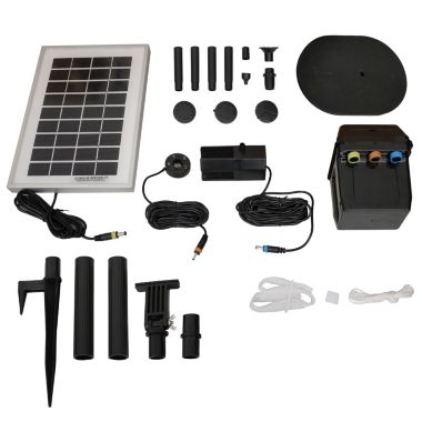Sunnydaze Outdoor Solar Powered Water Pump and Panel Kit with Battery Pack and LED Light - 66 GPH - 36". View a larger version of this product image.