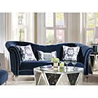 Alternate image 1 for Yeah Depot Jaborosa Sofa w/3 Pillows in Blue Velvet